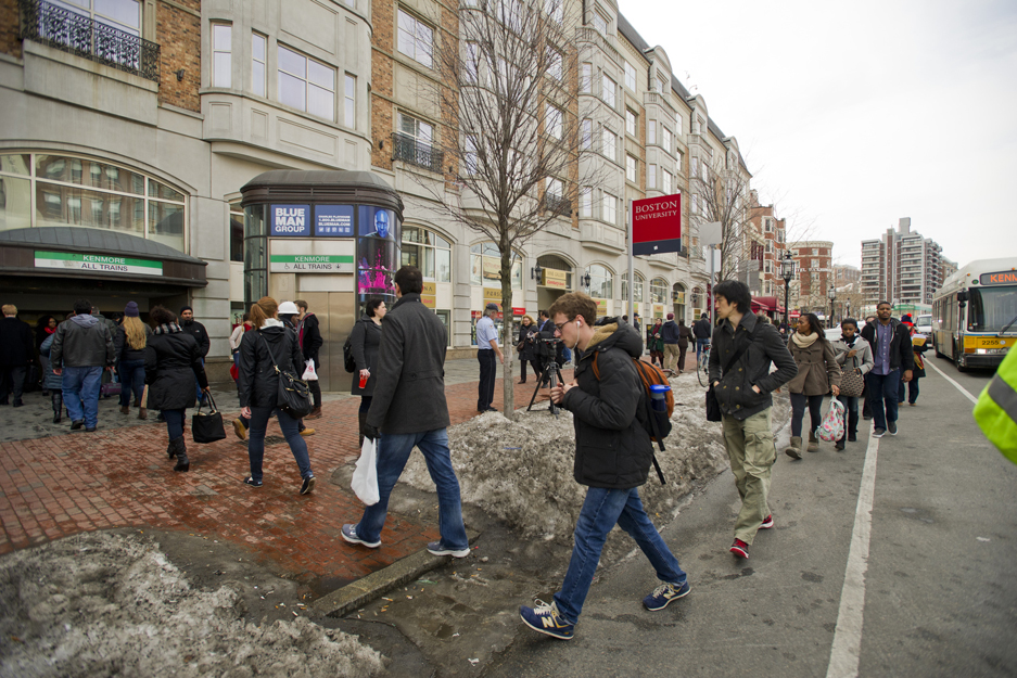 Boston University BU, Kenmore Square, MBTA Green Line derailment