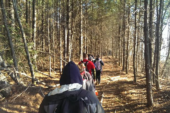 Volunteers heading out to unfinished portions of the Cumberland Trail. Photo by Kevin Flynn 