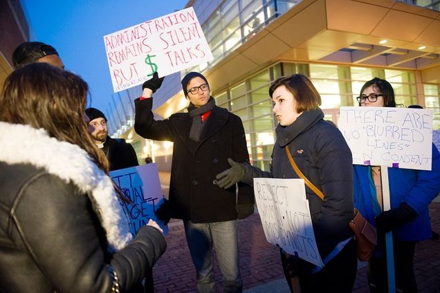 Robin Thicke protest, boston university, blurred lines