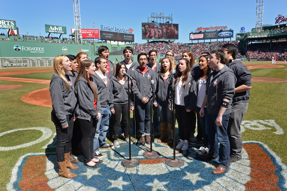 Boston University BU, In Achord, national anthem, Boston Red Sox, MLB home openers