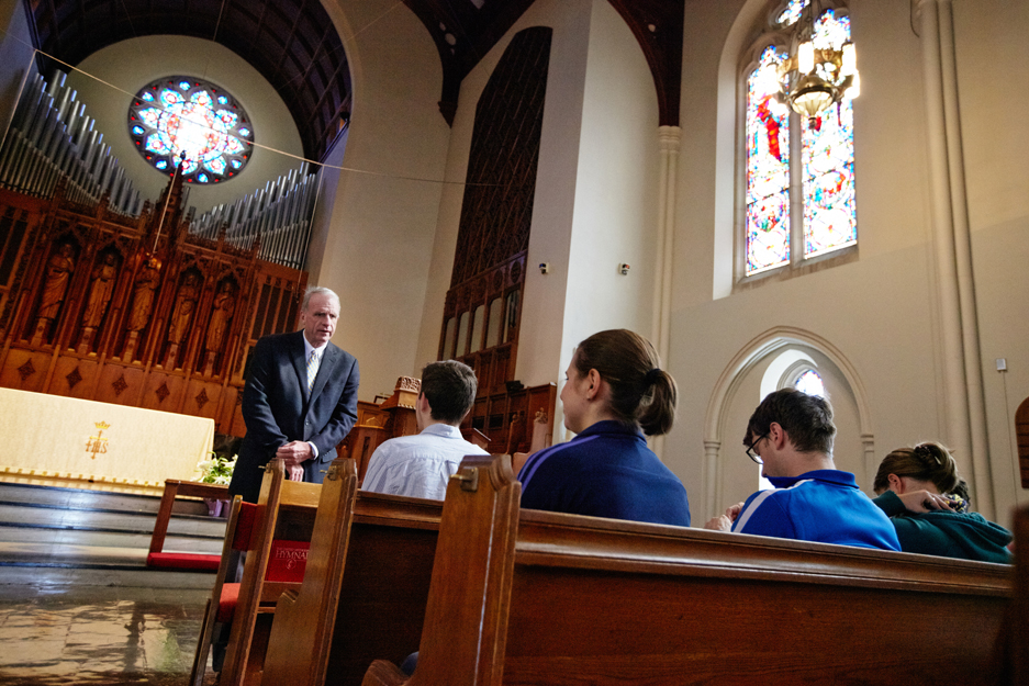 Boston University BU, Marsh Plaza, Reverend Robert Allan Hill, Marathon Memorial Service 2014