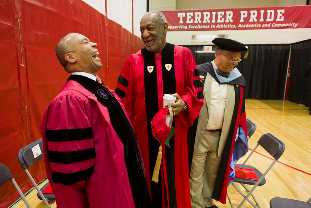 Boston University BU, 141st All University Commencement, class of 2014, Nickerson Field, Massachusetts Governor Deval Patrick, Bill Cosby, School of Education Dean Hardin L. K. Coleman