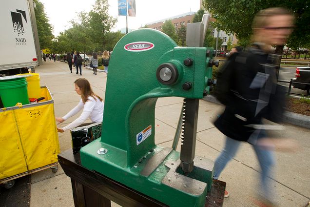 Boston University BU, Information Security Shredding Event 2014, digital security, sensitive documents hardrives, sustainability 