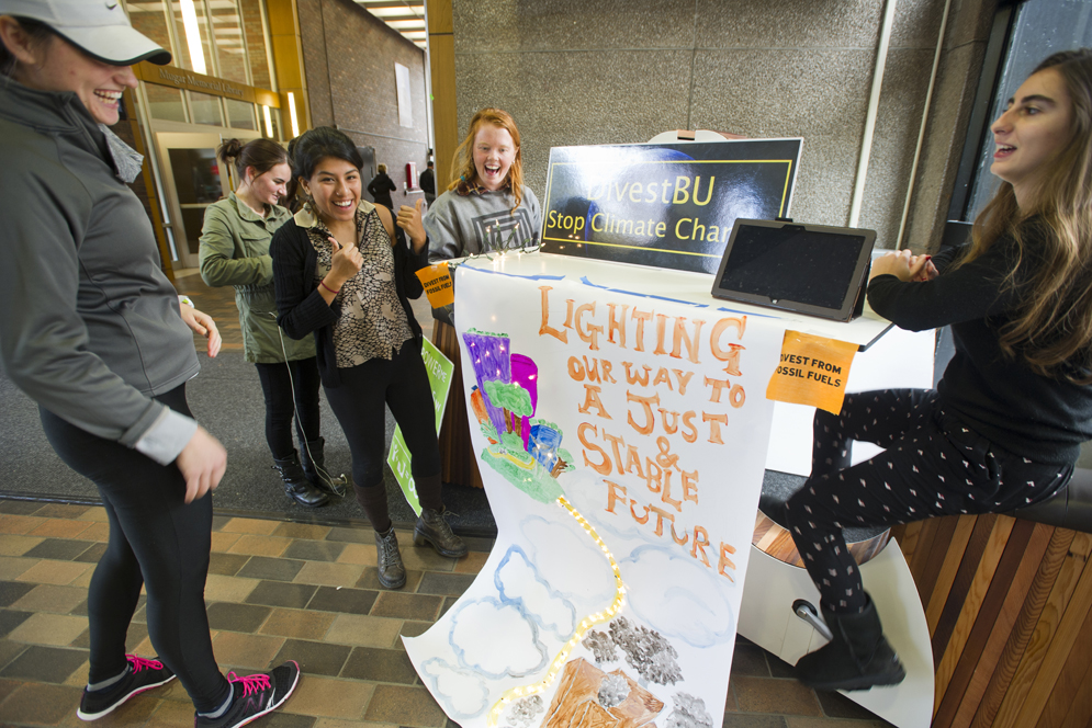Boston University BU, Student Life, Students for a Just and Stable Future, divestment, climate change awareness
