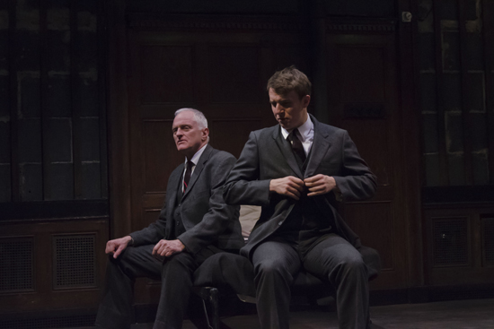 Michael Hammond (left) and Nicolas Chuba in BCAP’s production of Harold Pinter’s tense, claustrophobic one-act play The Dumb Waiter.