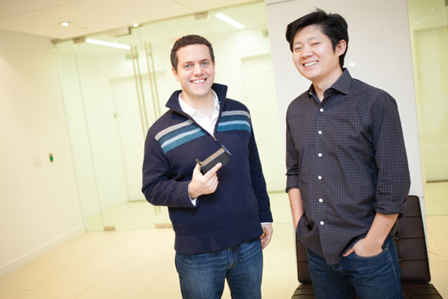 BU graduates Marc Albanese (left) and Yaopeng Zhou, founders of Smart Vision Labs