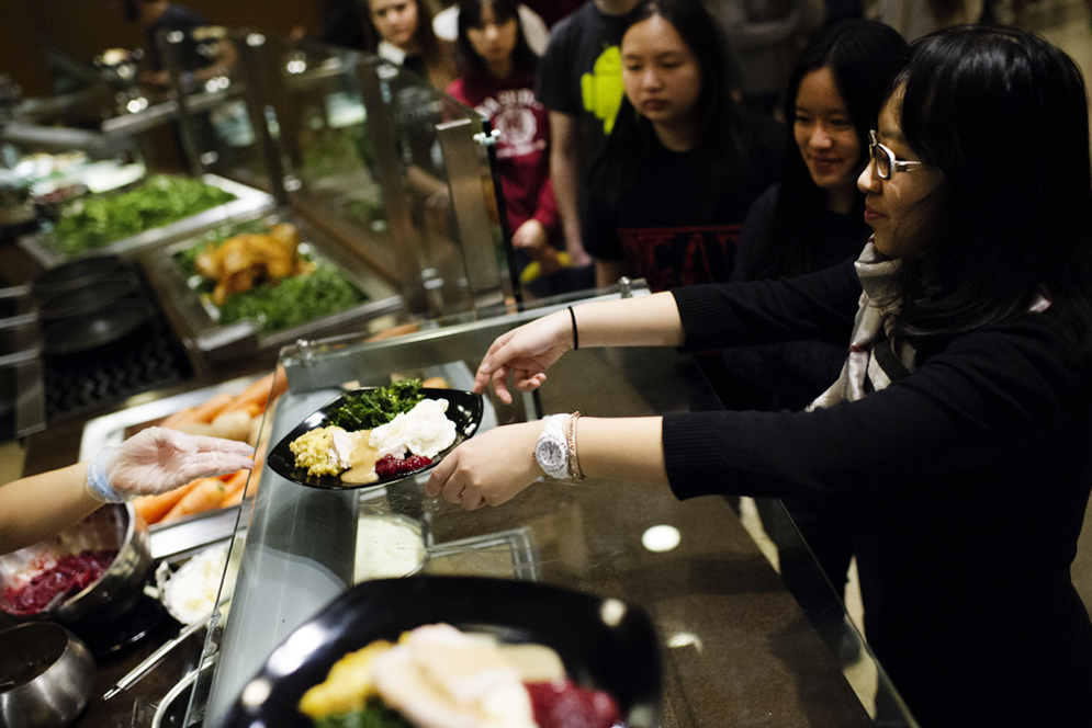 Boston University BU, thanksgiving dinner, dining hall