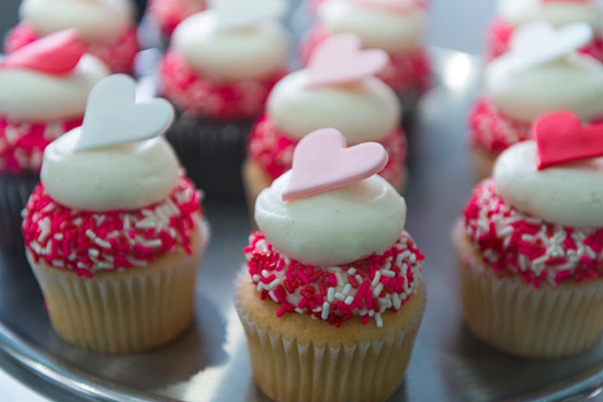 Chocolate Ganache, Red Velvet, and Strawberry Pink Champagne are among Sweet Cupcakes’ limited edition Valentine’s Day cupcakes. Photo courtesy of Sweet Boston