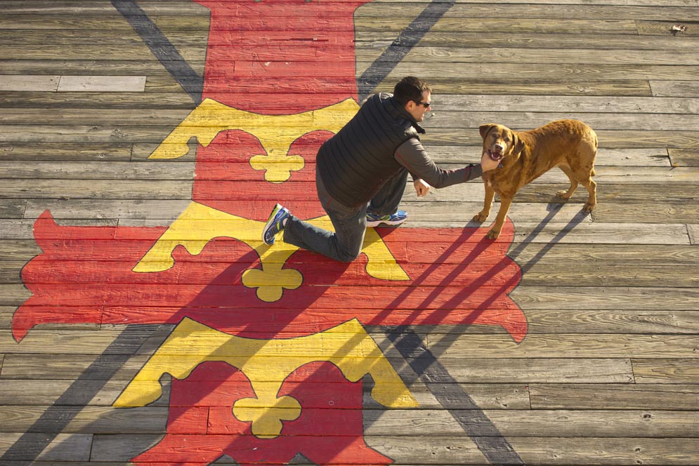 Matthew Hanig and his pet dog Tucker
