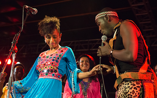 The collaborative compositions created by the Nile Project musicians incorporate the various musical styles of the countries that border the river. Photo by Peter Stanley