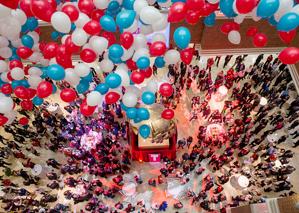 Celebration following the announcement of the Boston University Questrom School of Business