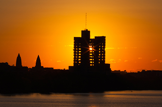 The ongoing restoration of BU’s School of Law tower shows BU’s commitment to preservation. Photo by Conor Doherty