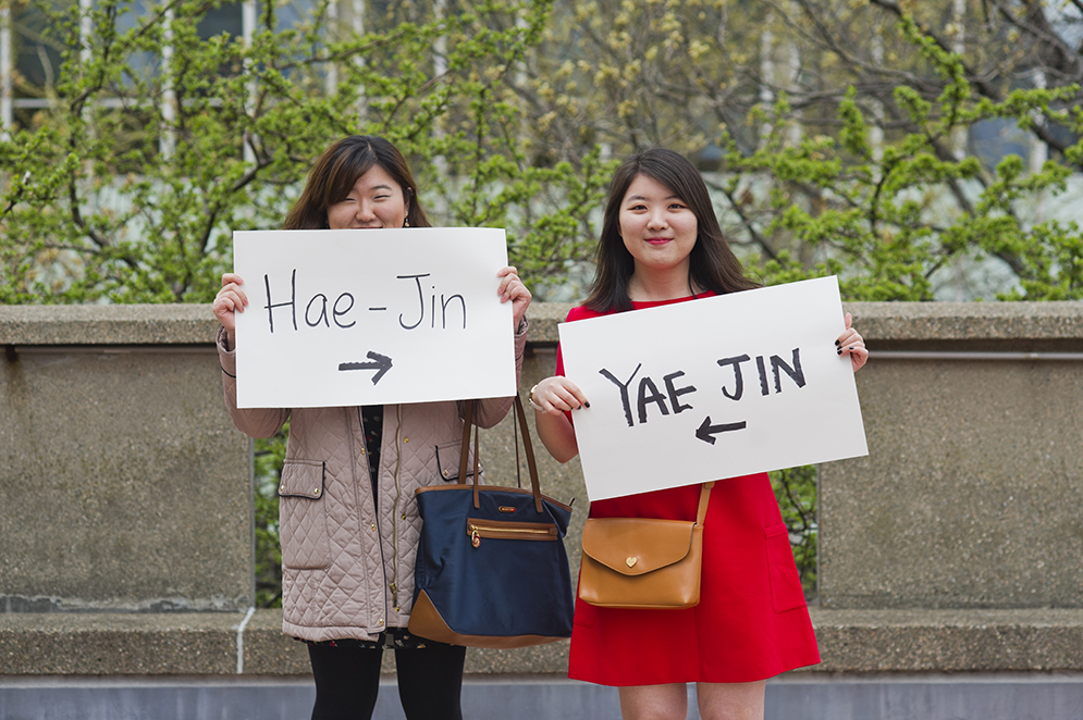 Yae Jin Jeon (Questrom'15), and Elizabeth Hae-Jin Cho (SAR'15)