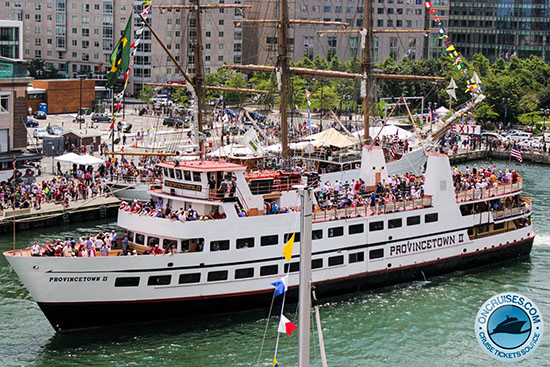 The <em>Provincetown II</em> will embark on a sunset cruise in Boston Harbor as guests dance, eat, and drink. Photo courtesy of <a href="http://www.oncruises.com/cruises/boston/provincetown-ii.php">On Cruises</a>