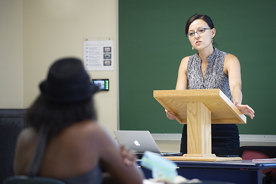 MET lecturer Janice Iwama leads a class discussion during the summer course Race, Crime, and Justice.
