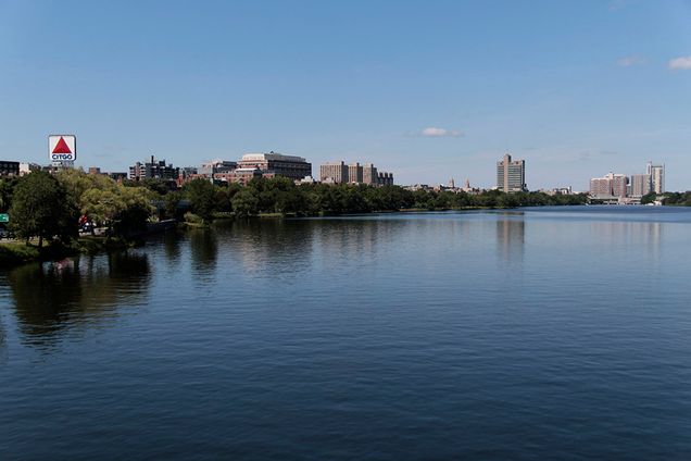 View of BU campus from Mass Ave Bridge