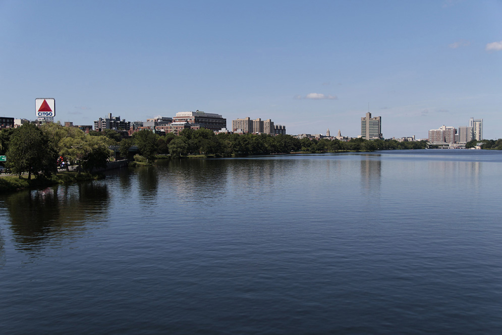 View of BU campus from Mass Ave Bridge