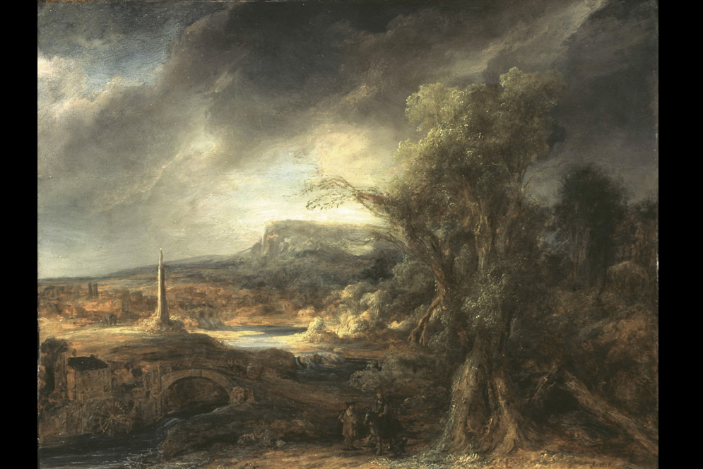 Landscape with an Obelisk was painted by Govaert Flinck in 1638.