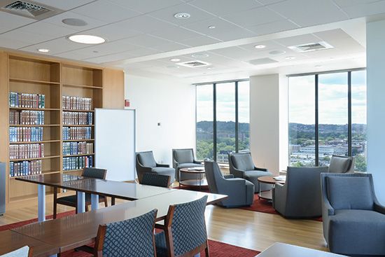 Study area in the Boston University School of Law tower