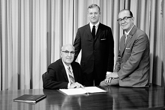 BU Presidents at the castle caption