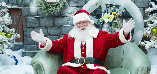 Santa has taken up residence at the Prudential Center through Christmas Eve. Photo by Christopher Harting Studio