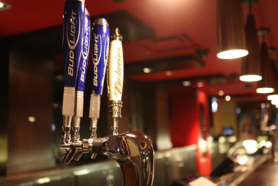 Bud Light taps at bar