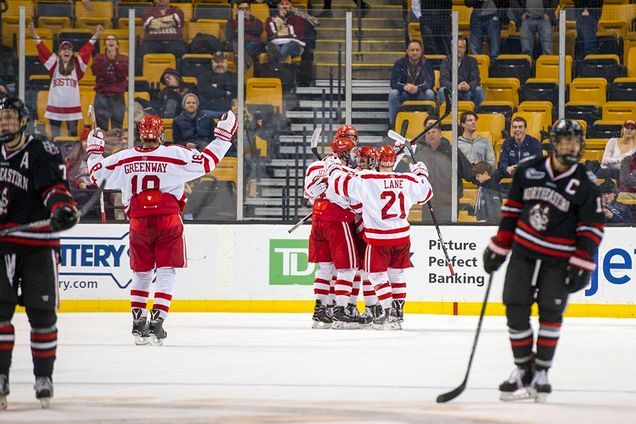 Boston University BU Men's Hockey wins against Northeastern in the 2016 Beanpot Tournament