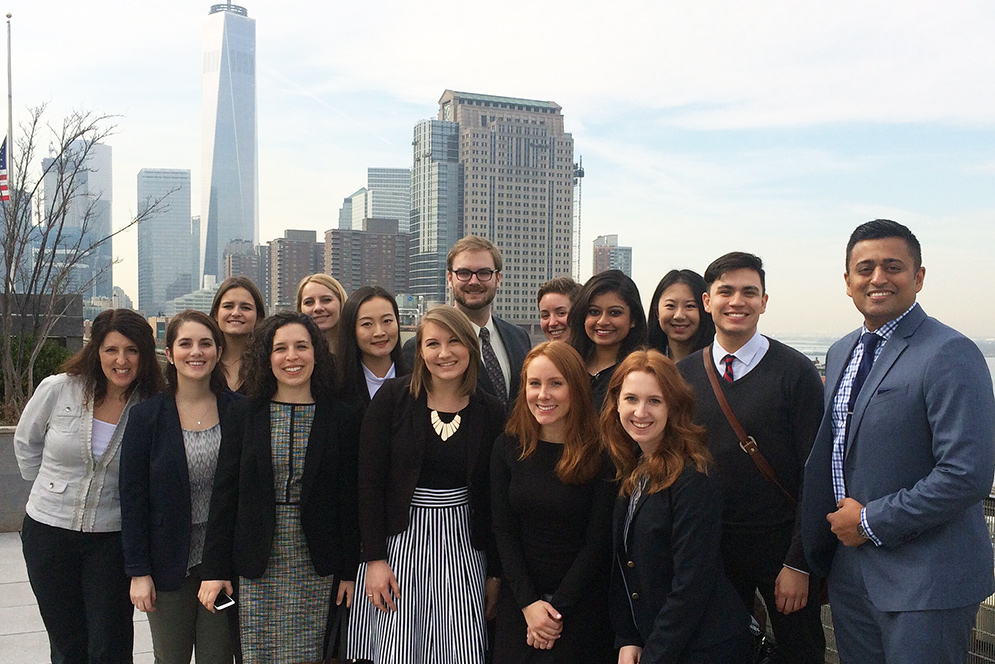 BU College of Communication students on the rooftop of New York PR agency Edelman