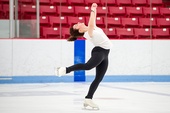 Naomi Winkleman (CAS'17) during the BU Figure Skating Club practice