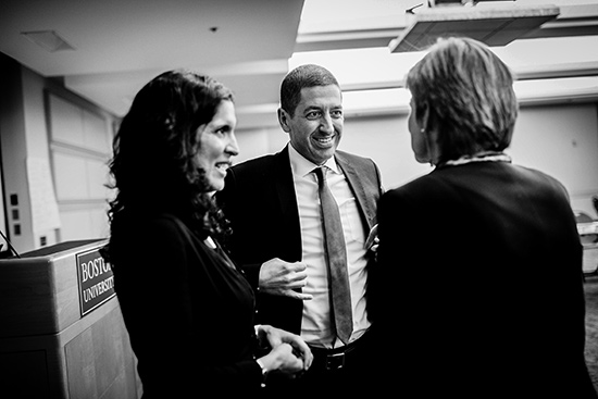 Sandro Galea speaks with colleagues at Mid-Career Faculty Leadership Program: Challenges and Opportunities in Academic Health Sciences