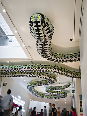 Ai Wei Wei’s serpentine sculpture, part of the Museum of Fine Art’s special exhibit, Megacities Asia