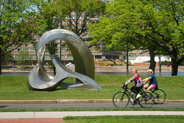 A bike ride on a beautiful day through BU Beach May 23, 2016. Photo by Cydney Scott