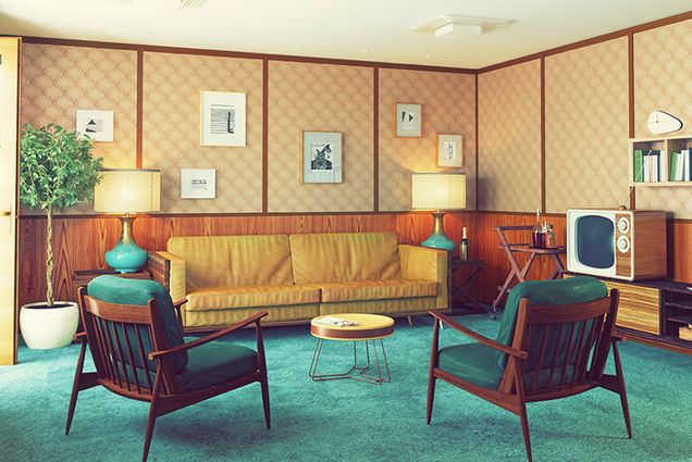 retro vintage living room