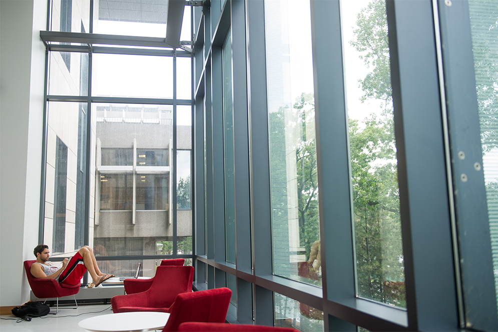 A student studying for the Bar Exam at the Boston University School of Law