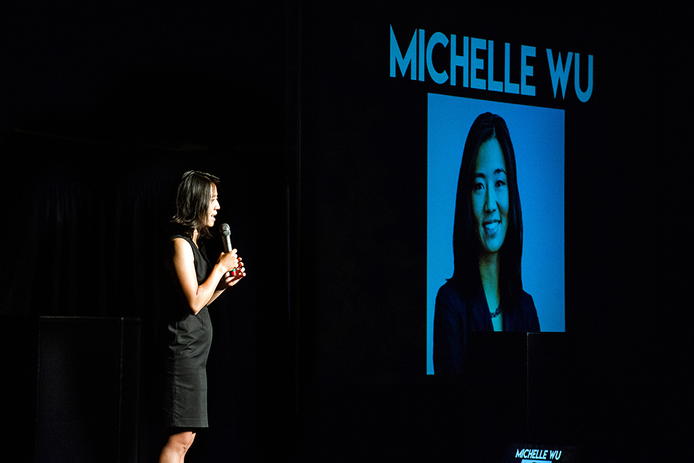 Michelle Wu speaks at FYSOP event