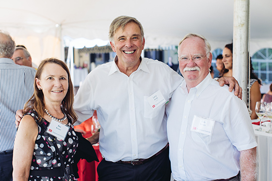 Beverly Brown, composer Lawrence Wolfe, and and BU President Robert A. Brown at the BUTI 50th Anniversary Celebration