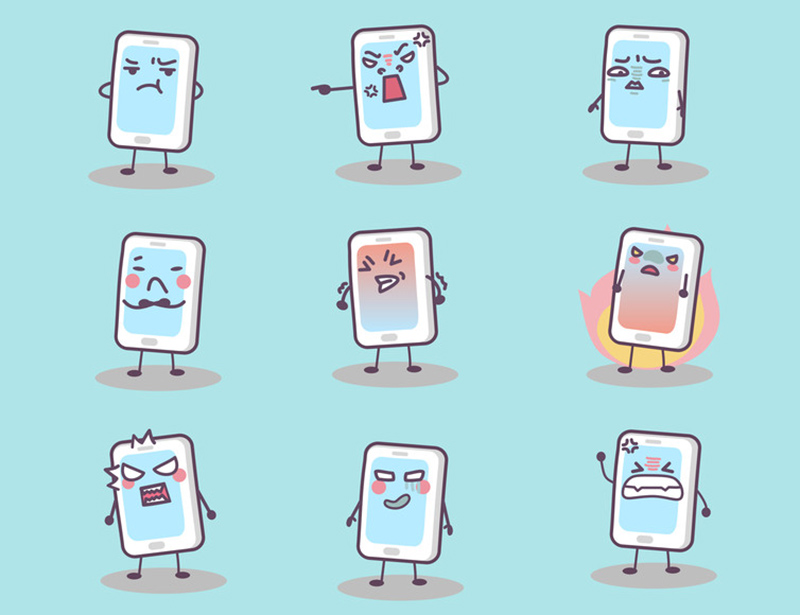images of smartphones talking and conveying emotion like human beings