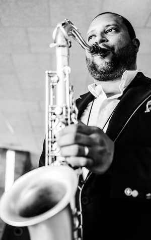 Jimmy Greene playing the saxophone