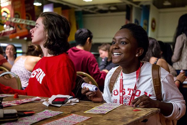 Ina Joseph (COM '20) plays Bingo at Not Your Grandma's Bingo event