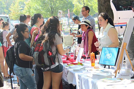 Students at arts fair