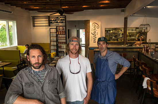 The Covington restaurant Ted and Patrick Courtney with Chef Chris Fischer