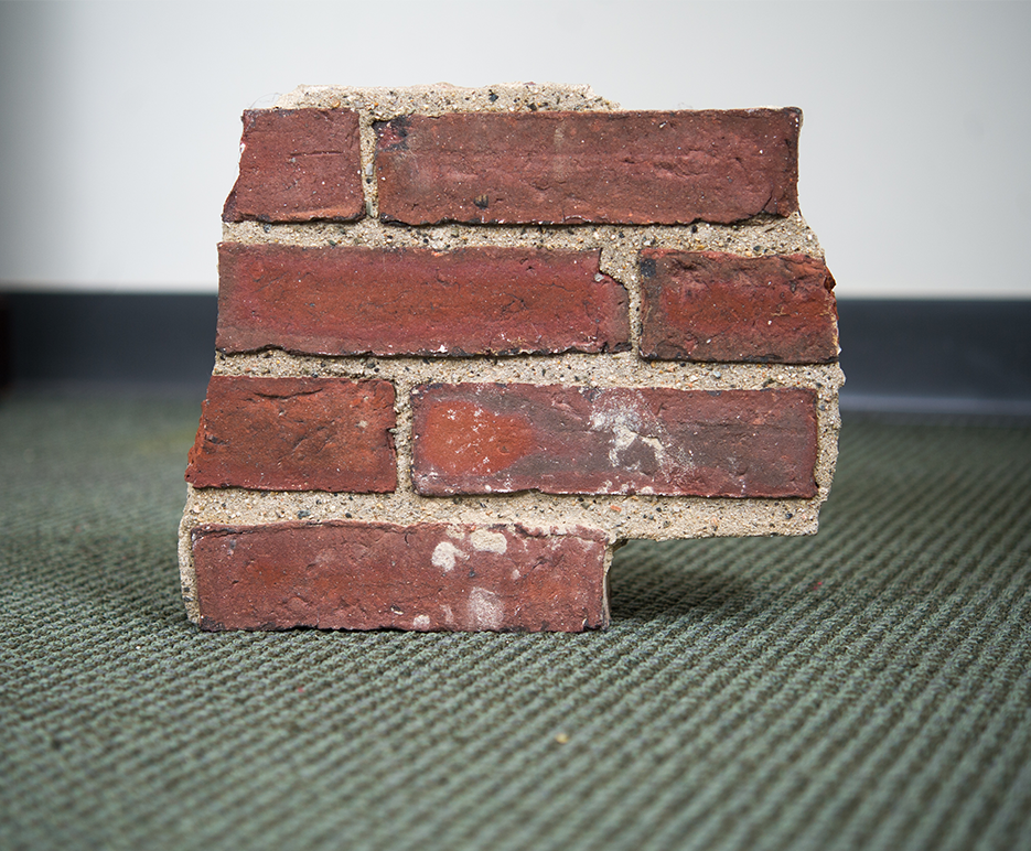 Bricks from Boston City Hospital in the office of Angela Jackson, Associate Dean, Boston University School of Medicine