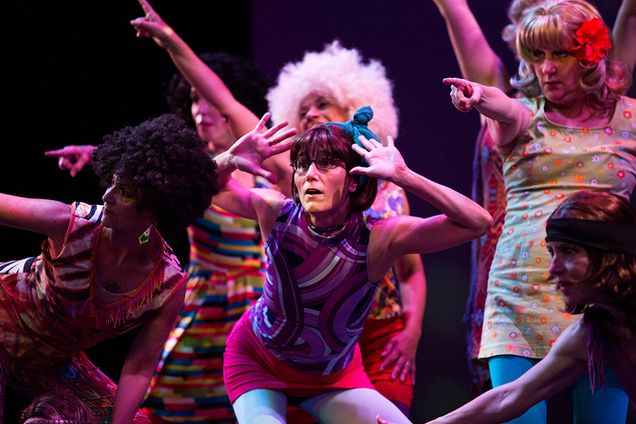Renee Caso (center) rehearses with other BU Dance faculty members 