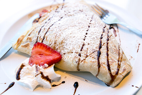 The strawberries, banana, and Nutella crepe.