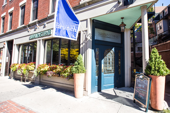 Exterior of Brownstone restaurant, Back Bay, Boston