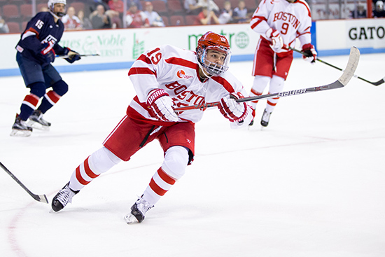 Clayton Keller (CGS’18) during an ice hockey game