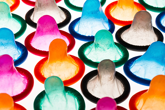 colorful condoms