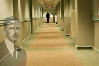 the ghost of Eugene O'Neill in Shelton Hall (now known as Kilachand Hall) at Boston University