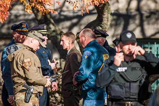 Boston Police respond to an emergency situation at Boston University