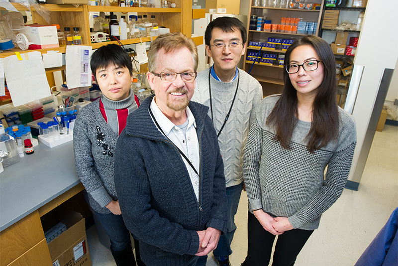 Stephen Farmer and his research team Hong Wang, Libin Liu, and Jean Lin